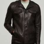 Phillip Milled Cowhide Leather Coat for Men