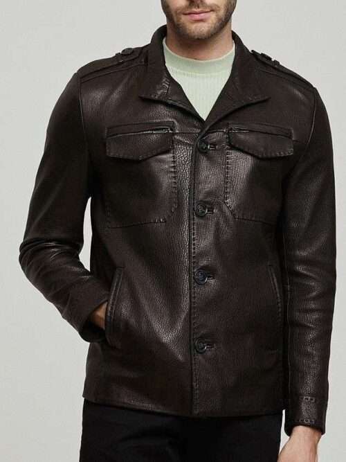 Phillip Milled Cowhide Leather Coat