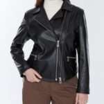 Suzzane Brando Black Leather Jacket Plus Size for Women