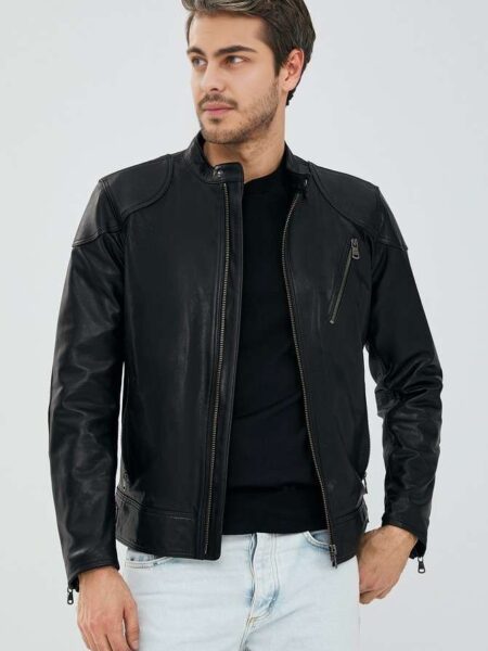 Picanto Black Leather Jacket Style for Men