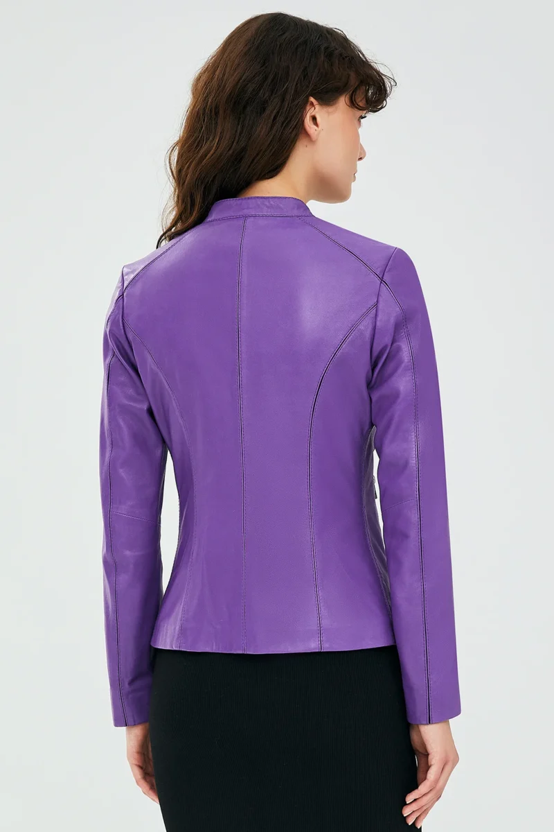 Purple Leather Jacket Women