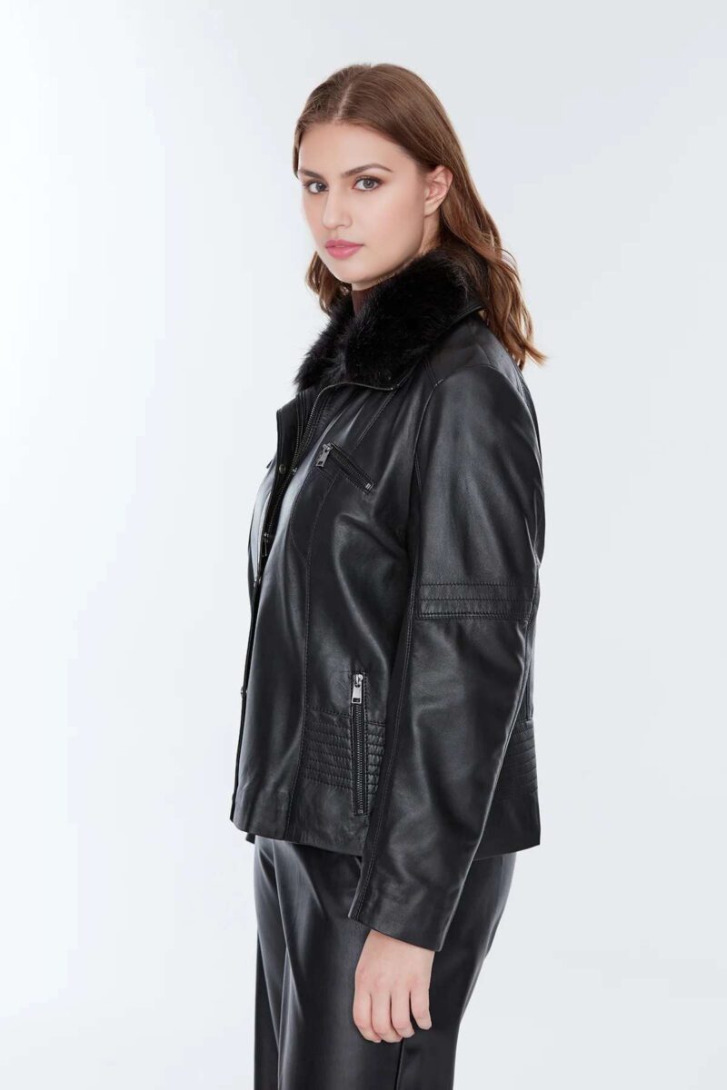 plus size leather coats