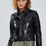 womens leather blazer