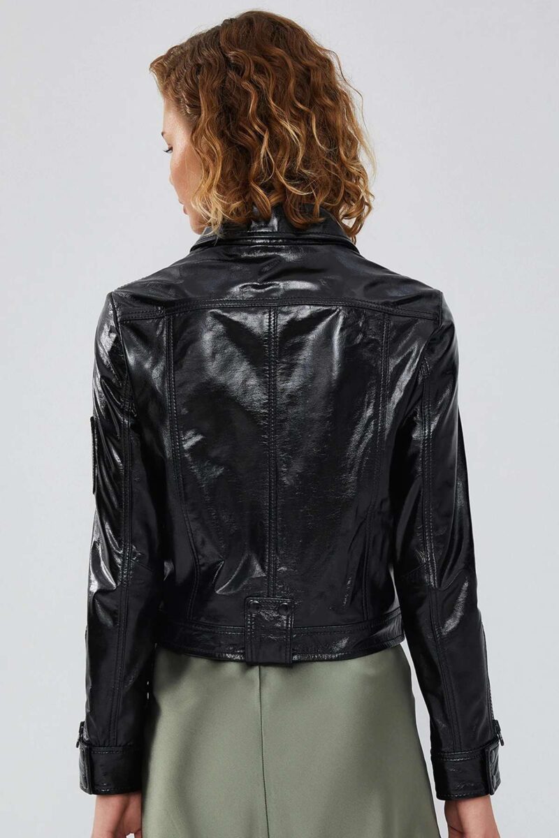 black leather jacket women