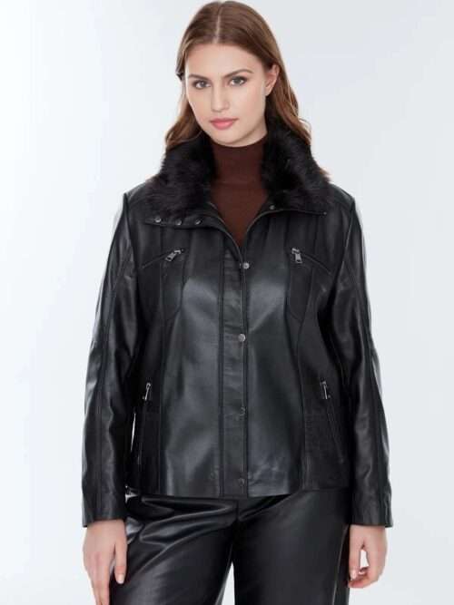 plus size womens leather winter coats