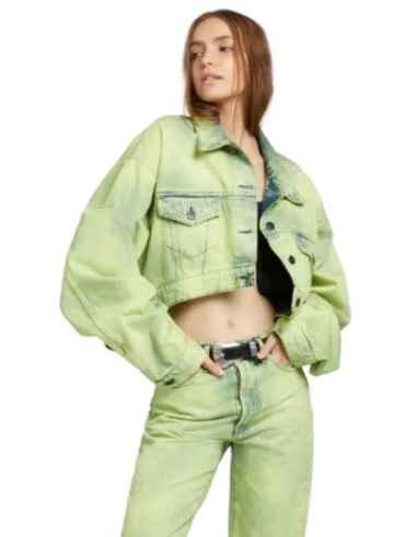 Fused Mint Green Denim Jacket