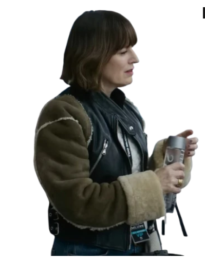 Rosemarie DeWitt Smile 2 2024 Leather Shearling Jacket