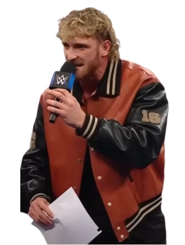 Logan Paul Smackdown 2024 Leather Varsity Jacket