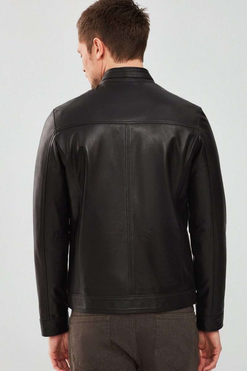 Felible Men's Black Leather Jacket - Image 2