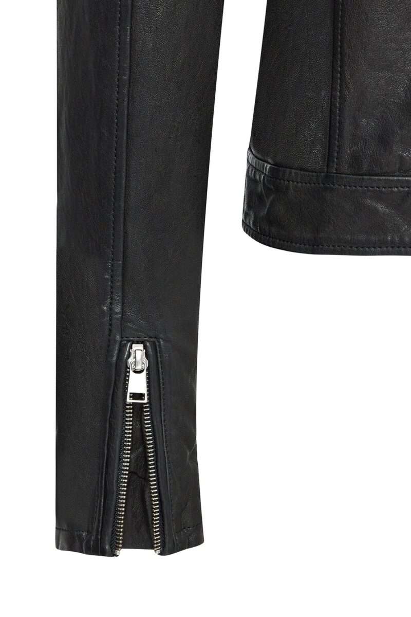 Blondy Women's Black Double Breasted Leather Jacket - Image 2