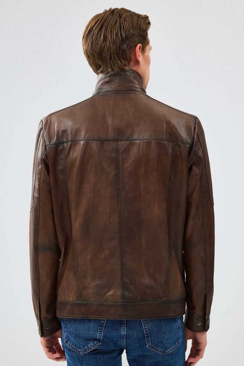 Mateo Men's Brown Leather Jacket - Image 6
