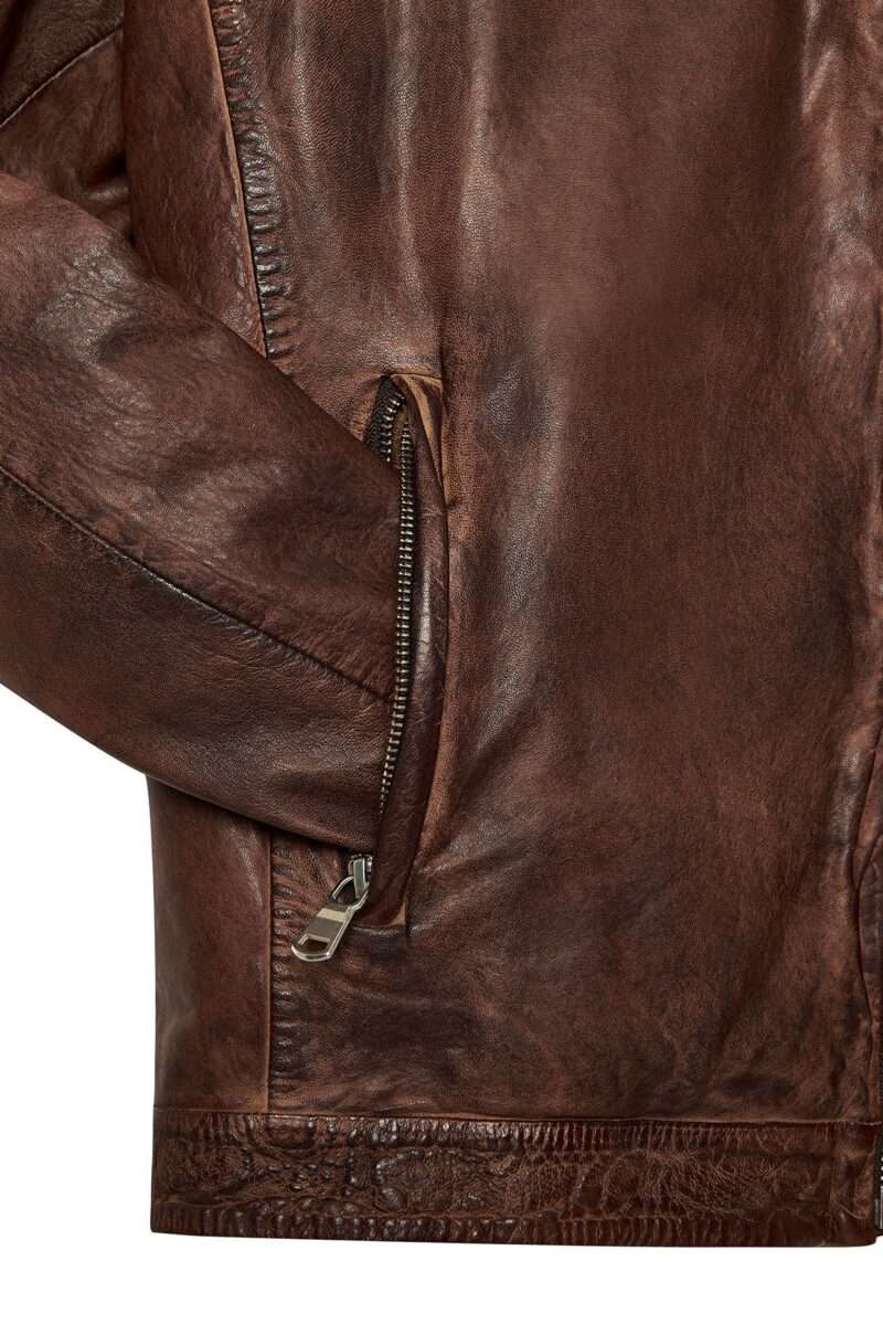 Immobile Men's Brown Sport Leather Jacket - Image 4