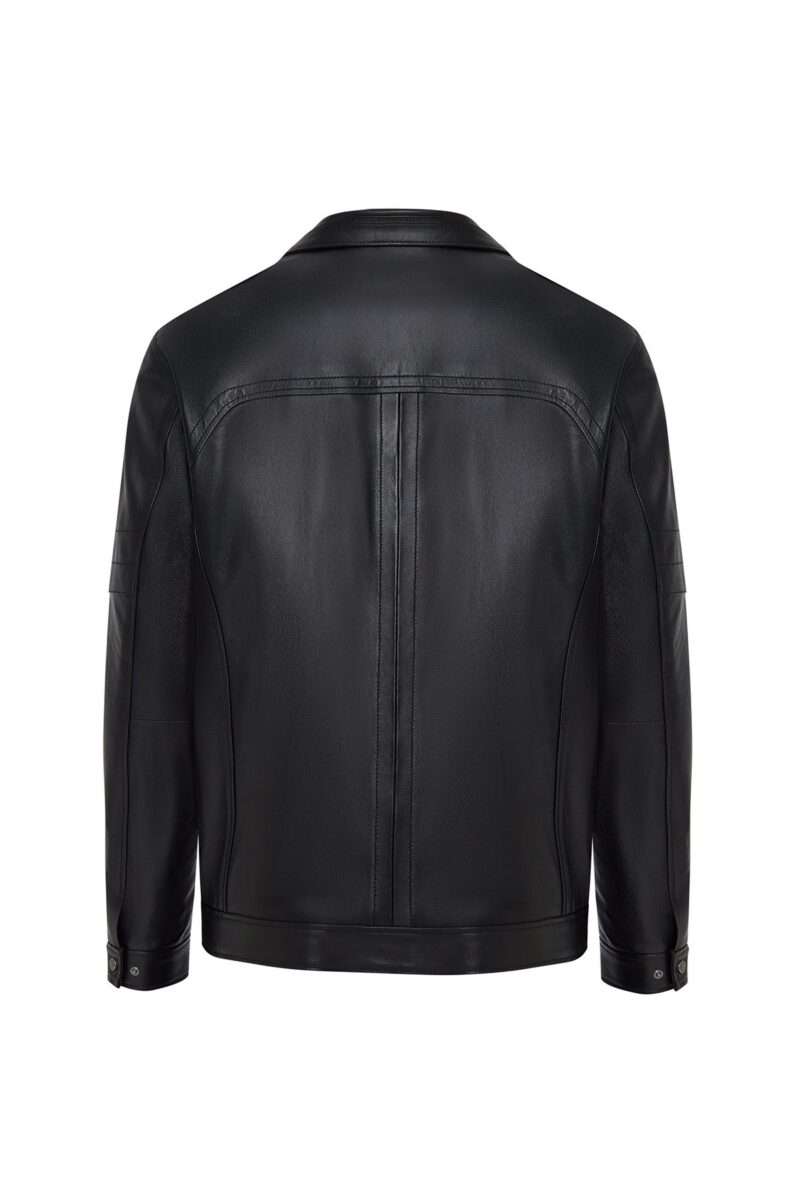 Bruno(Plus) Men's Black Leather Jacket - Image 2
