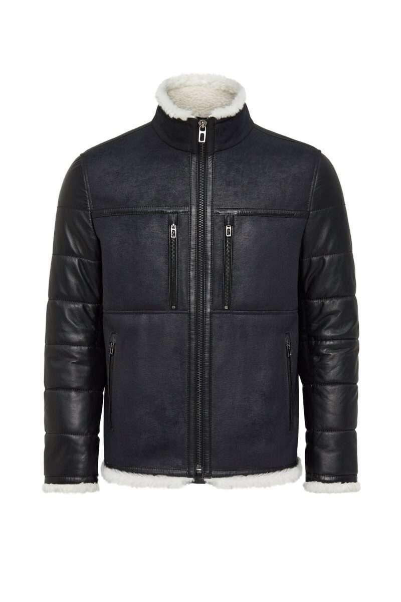 Zermatt Men's Black Teddy Coat - Image 2