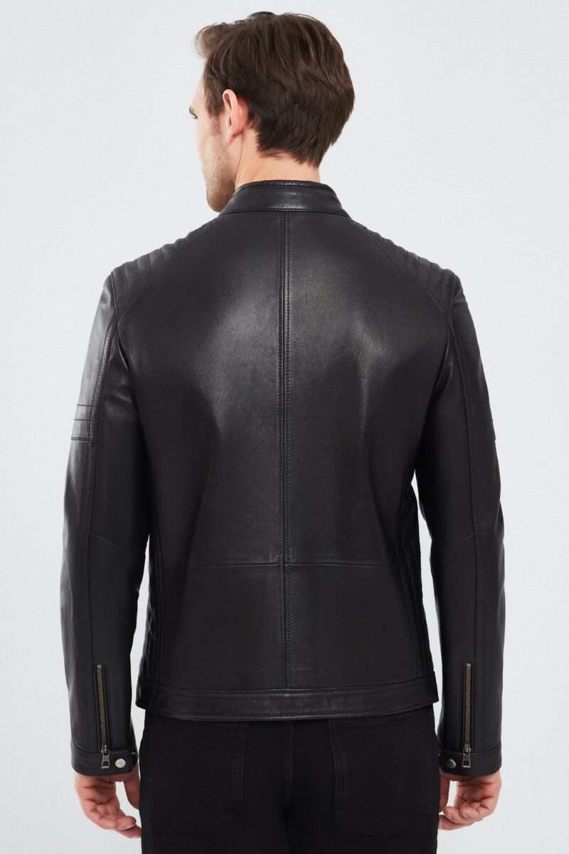 Paul Men's Black Leather Jacket - Image 3