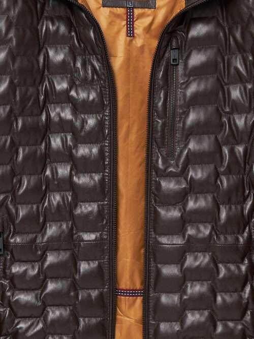 Silva Men's Brown Hooded Leather Jacket