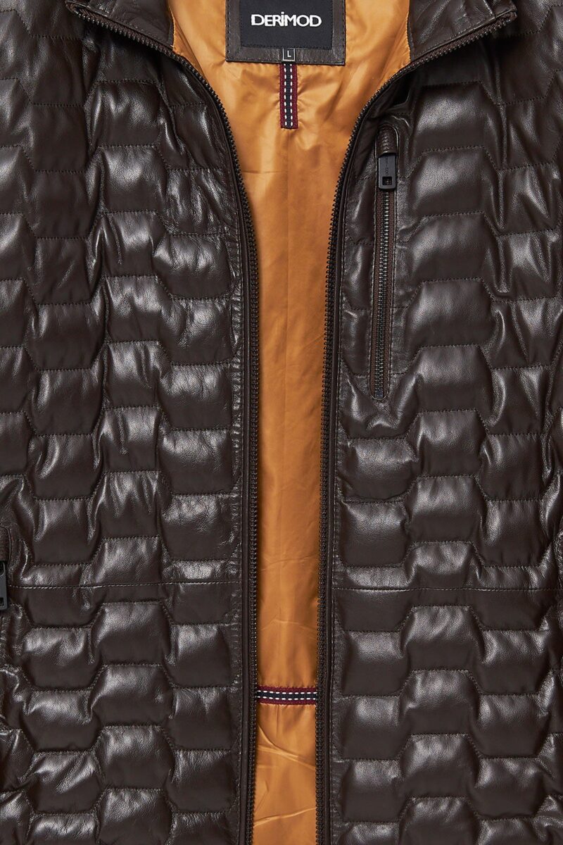 Silva Men's Brown Hooded Leather Jacket - Image 3