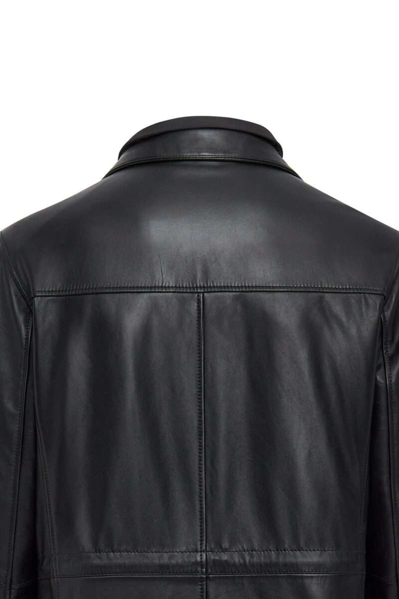 Nathan Men's Black Leather Coat - Image 7