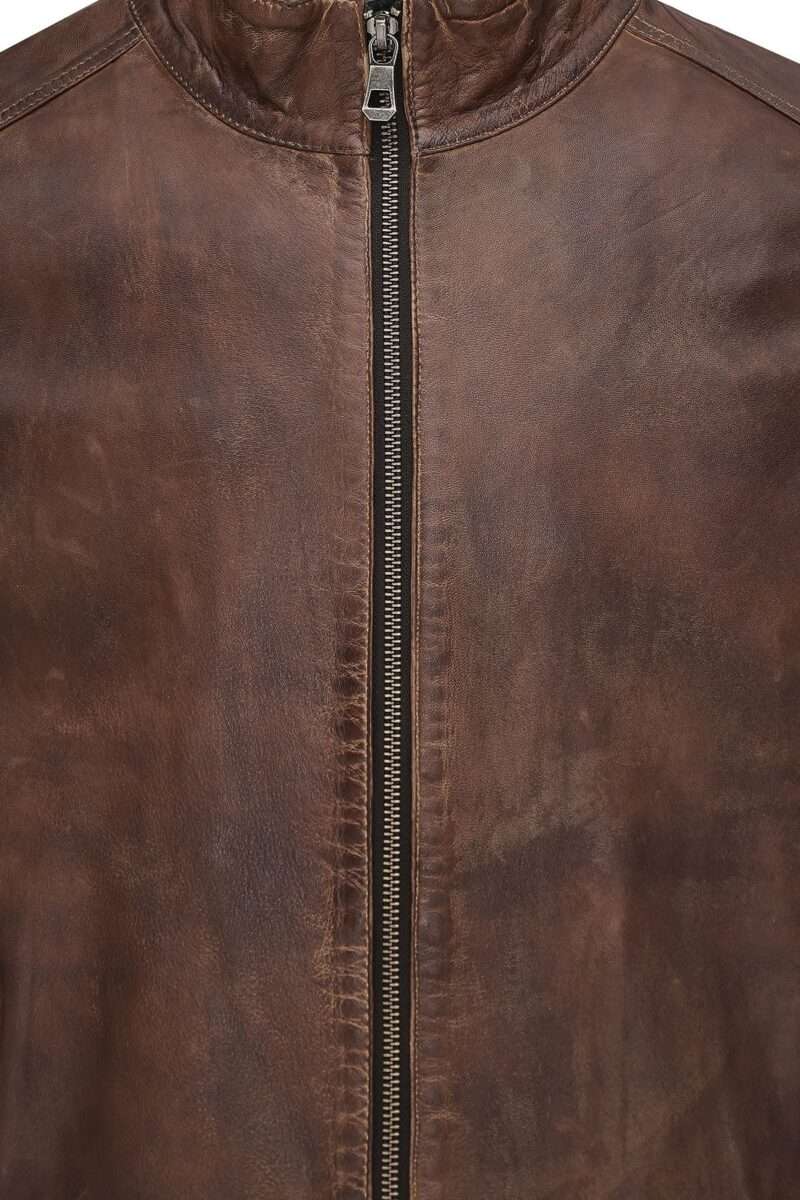 Mbappe Men's Brown Leather Jacket - Image 2