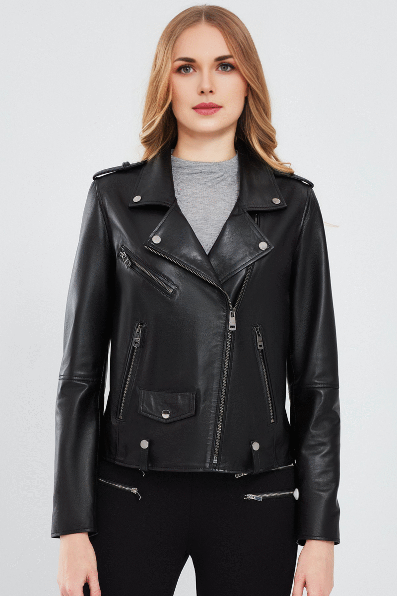 Egoist Women's Black Biker Leather Jacket - Image 5