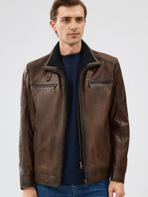 Mateo Men's Brown Leather Jacket