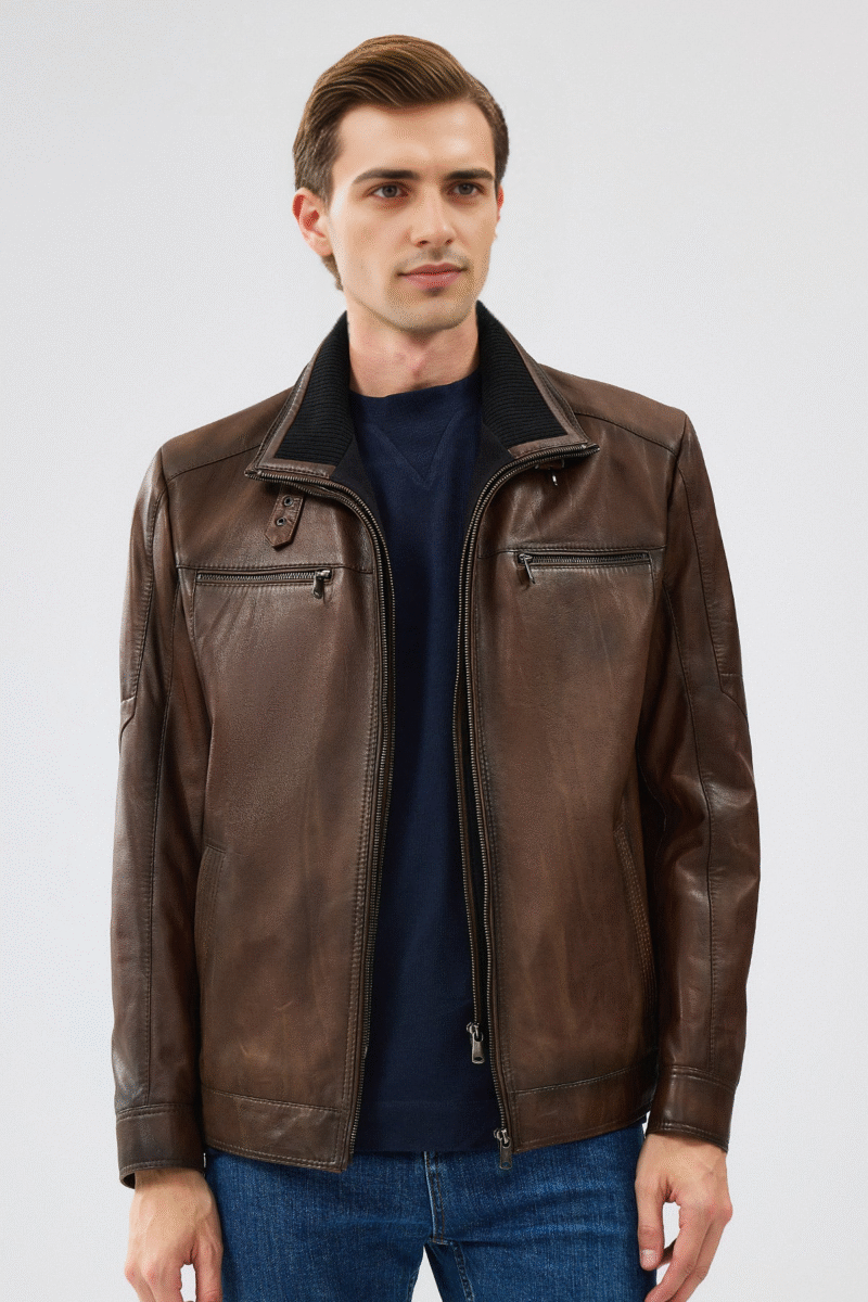 Mateo Men's Brown Leather Jacket