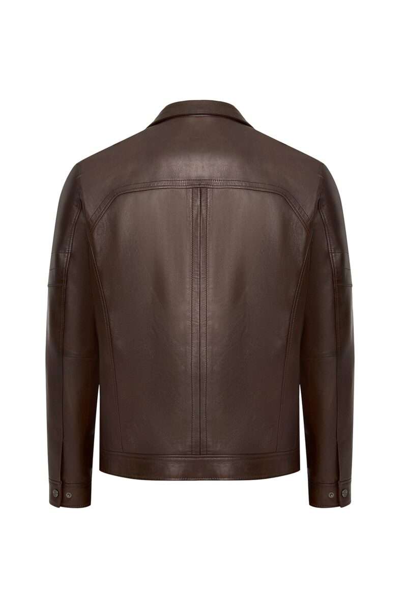Bruno Men's Brown Leather Jacket - Image 3