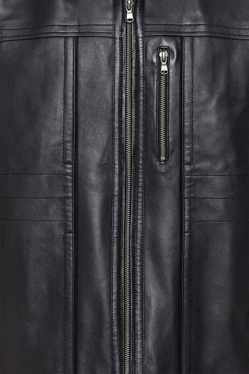 Bruno(Plus) Men's Black Leather Jacket - Image 3