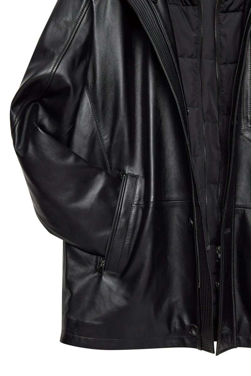 Nathan Men's Black Leather Coat - Image 11