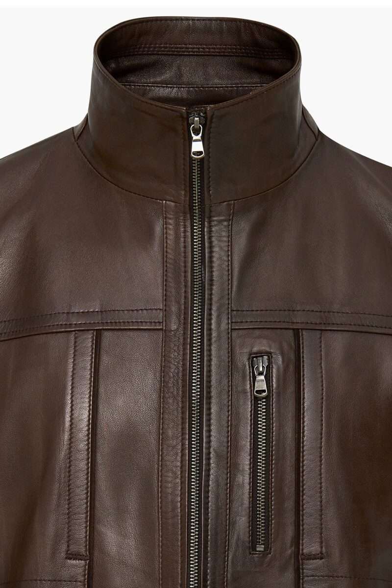 Bruno Men's Brown Leather Jacket - Image 5