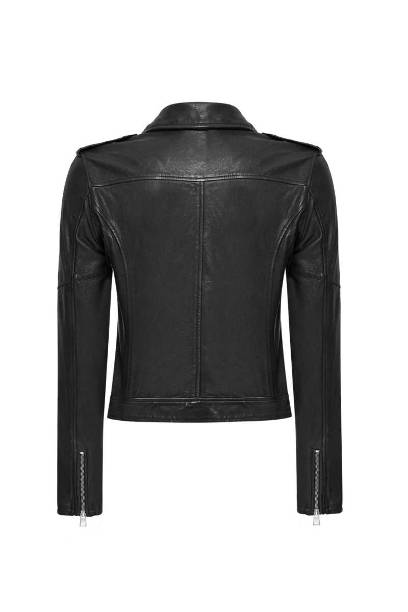 Blondy Women's Black Double Breasted Leather Jacket - Image 3