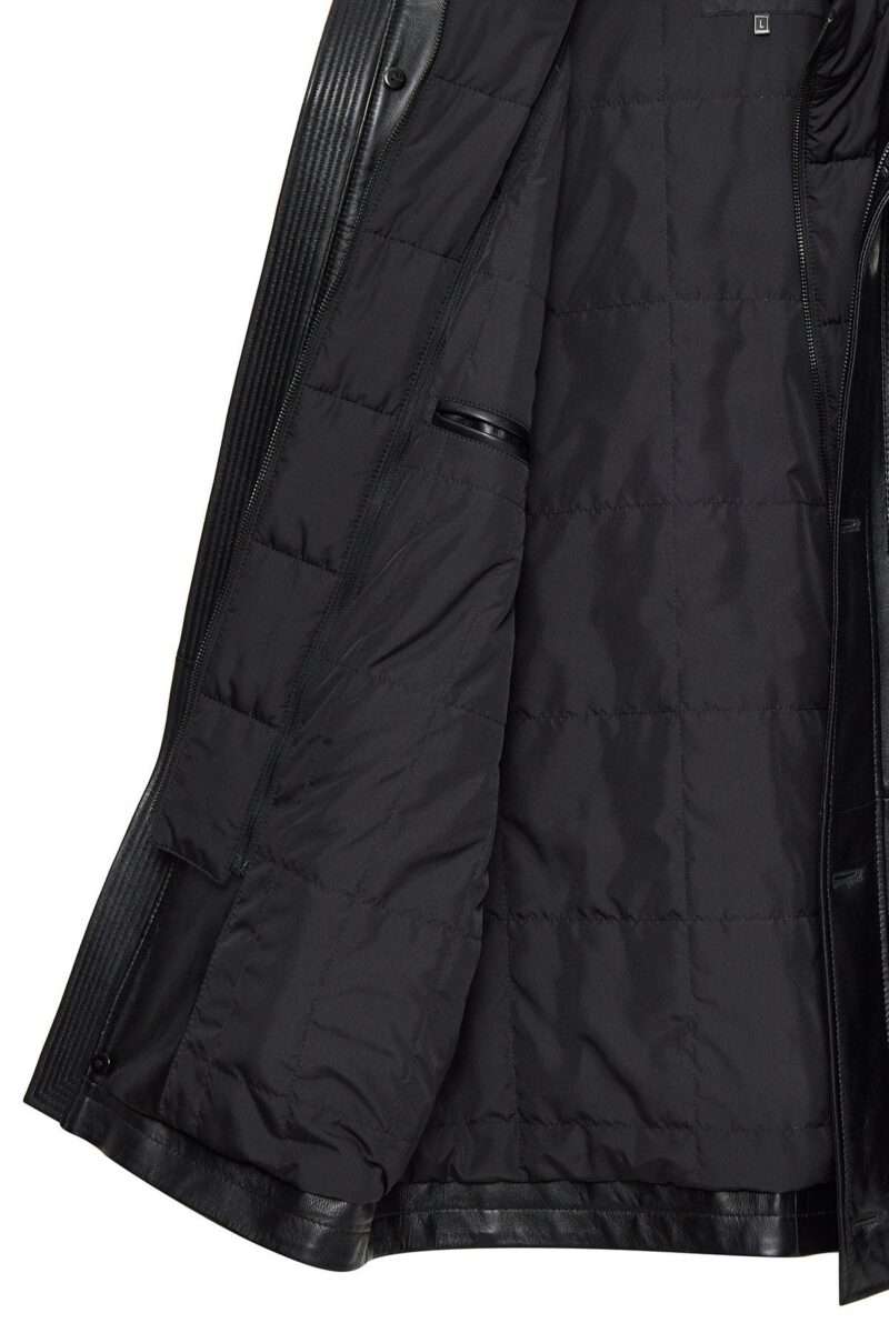 Nathan Men's Black Leather Coat - Image 4