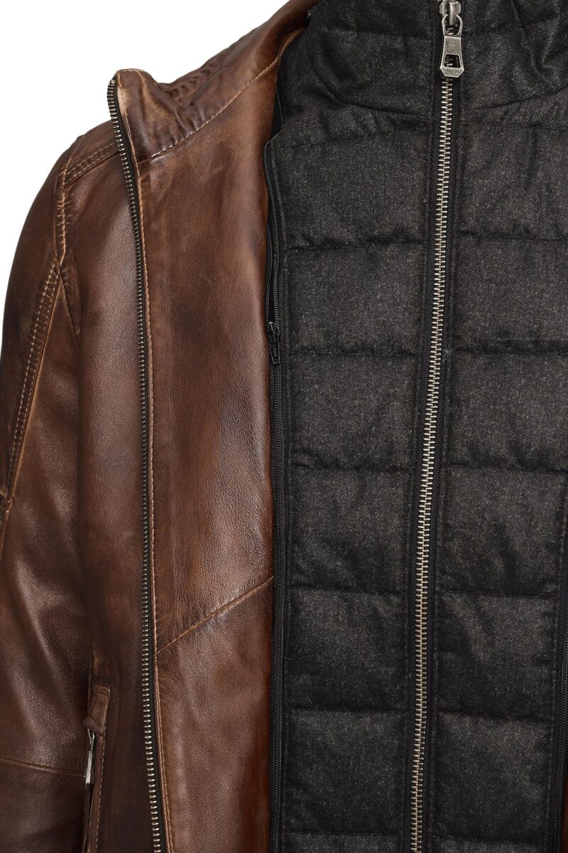 Mbappe Men's Brown Leather Jacket - Image 8