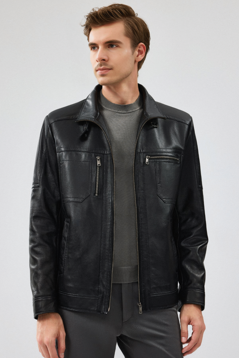 Men's Black Leather Jacket