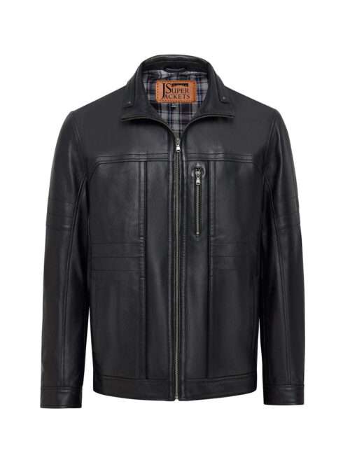 Bruno(Plus) Men's Black Leather Jacket