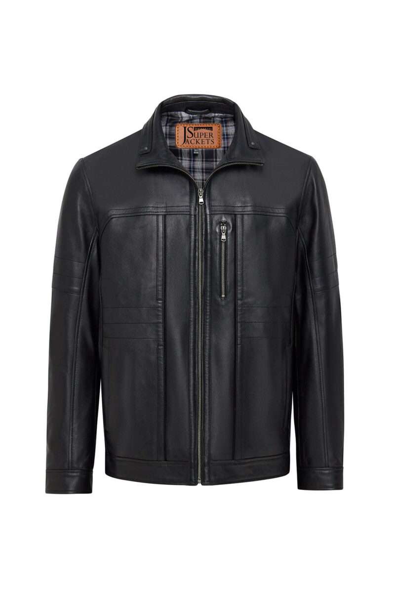 Bruno(Plus) Men's Black Leather Jacket
