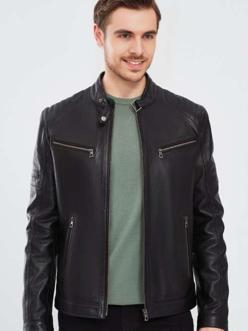 Men's Black Leather Jacket