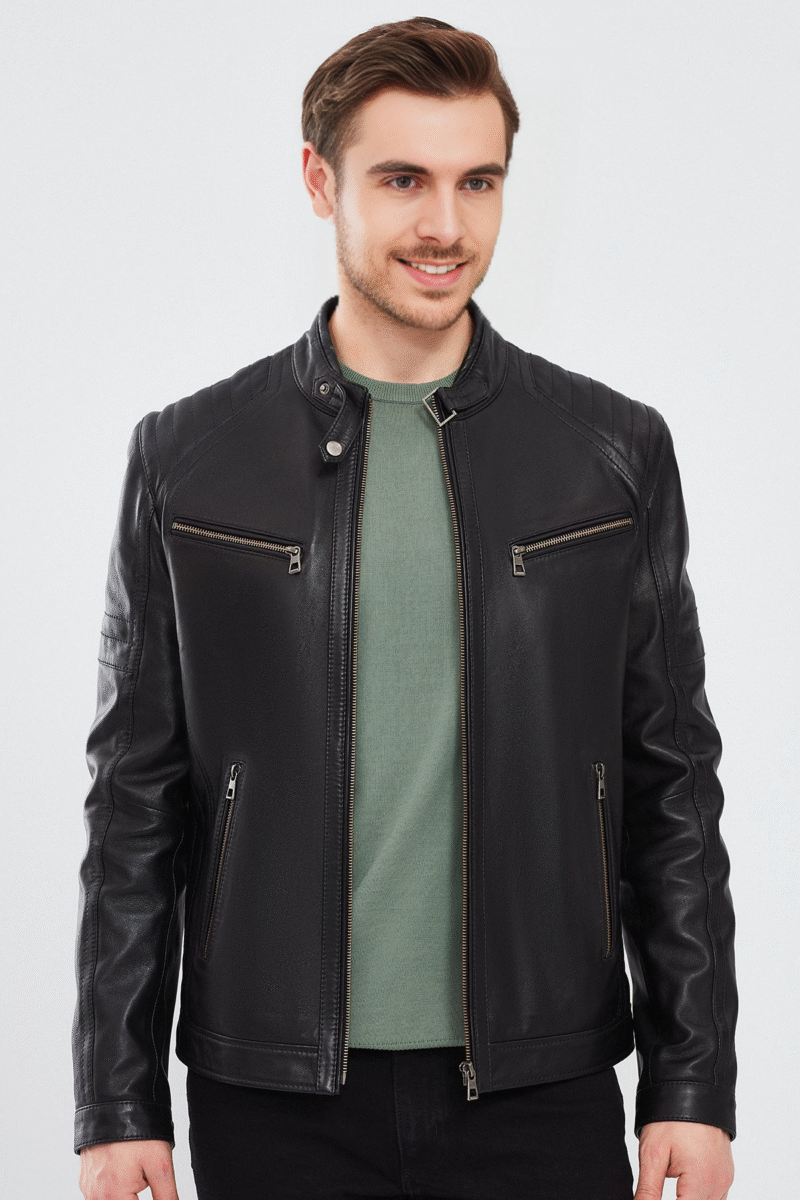 Men's Black Leather Jacket