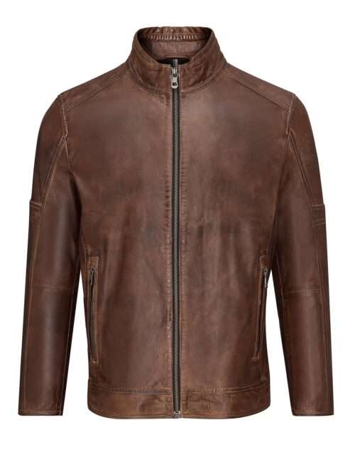 Mbappe Men's Brown Leather Jacket