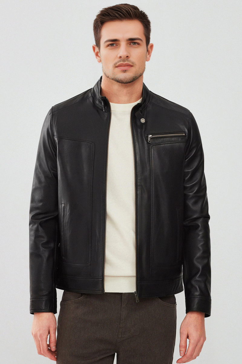 Men's Black Leather Jacket