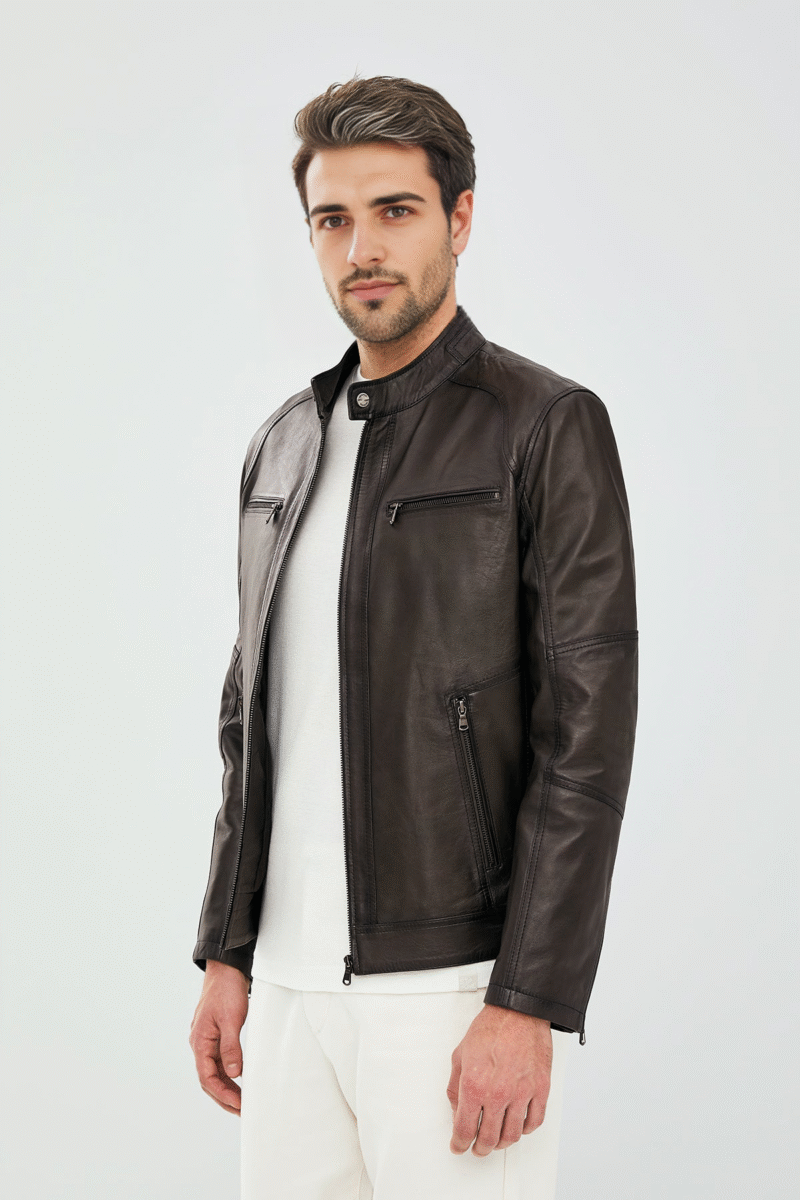Alanzo Men's Mink Leather Jacket - Image 2