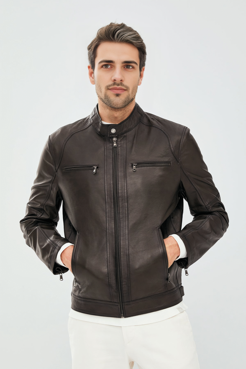 Alanzo Men's Mink Leather Jacket - Image 3
