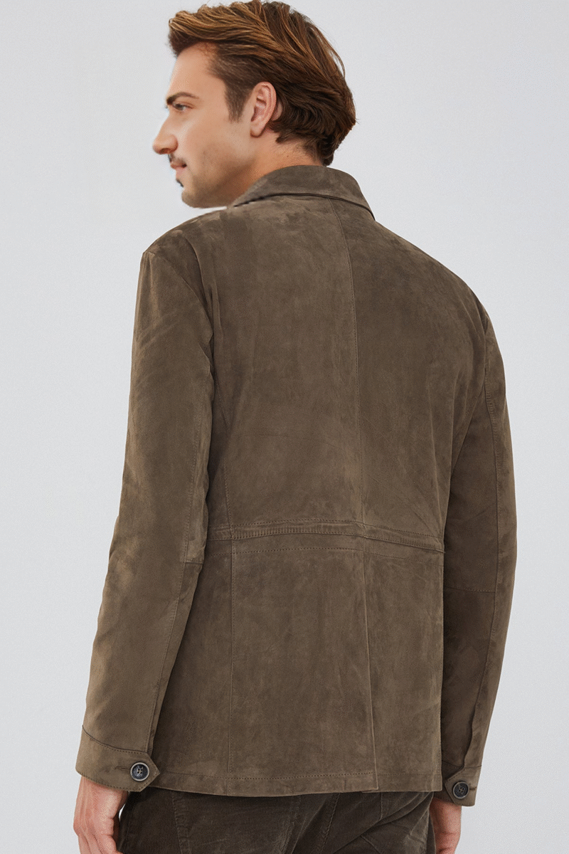 Bonucci Men's Mink Suede Leather Coat - Image 2