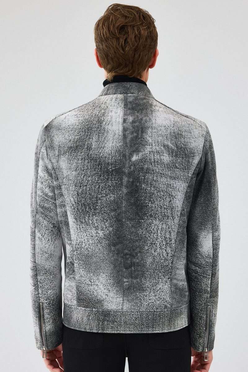 Carrera Men's Gray Nubuck Leather Sport Jacket - Image 3