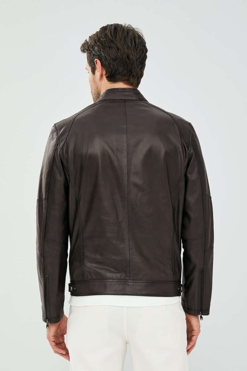Alanzo Men's Mink Leather Jacket - Image 4