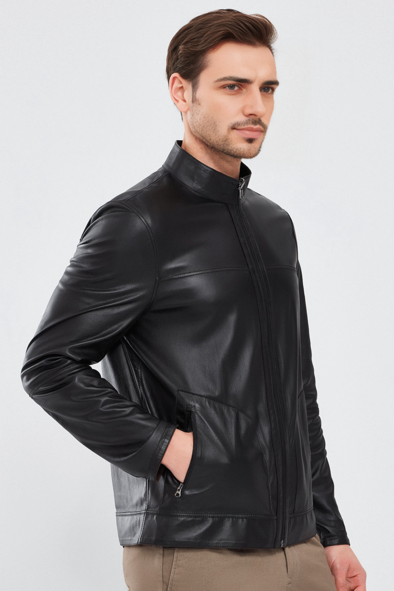 Clint Men's Black Suede Double-Sided Leather Jacket - Image 4