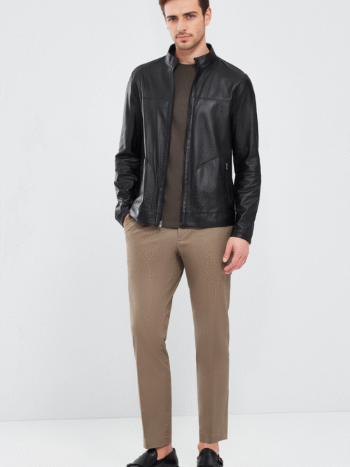 Men's Black Suede Double-Sided Leather Jacket
