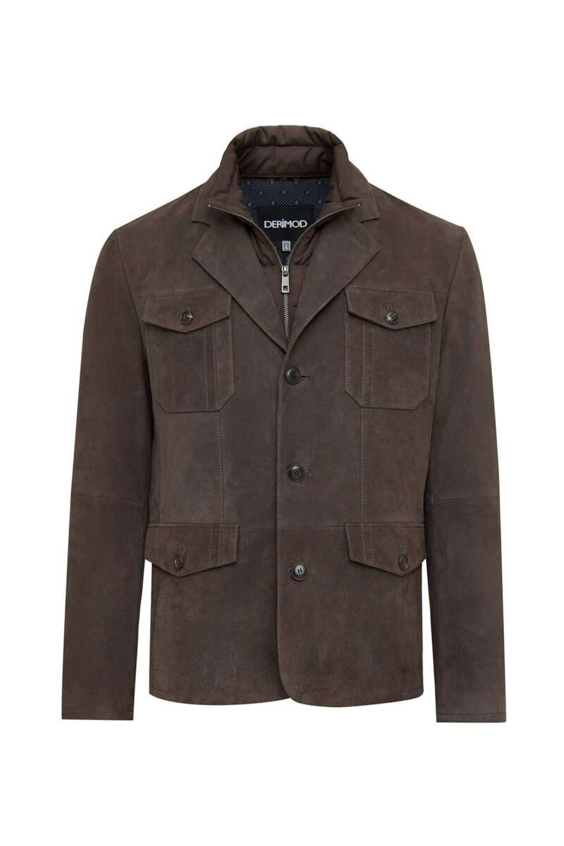 Sacramento Men's Brown Nubuck Leather Jacket - Image 6