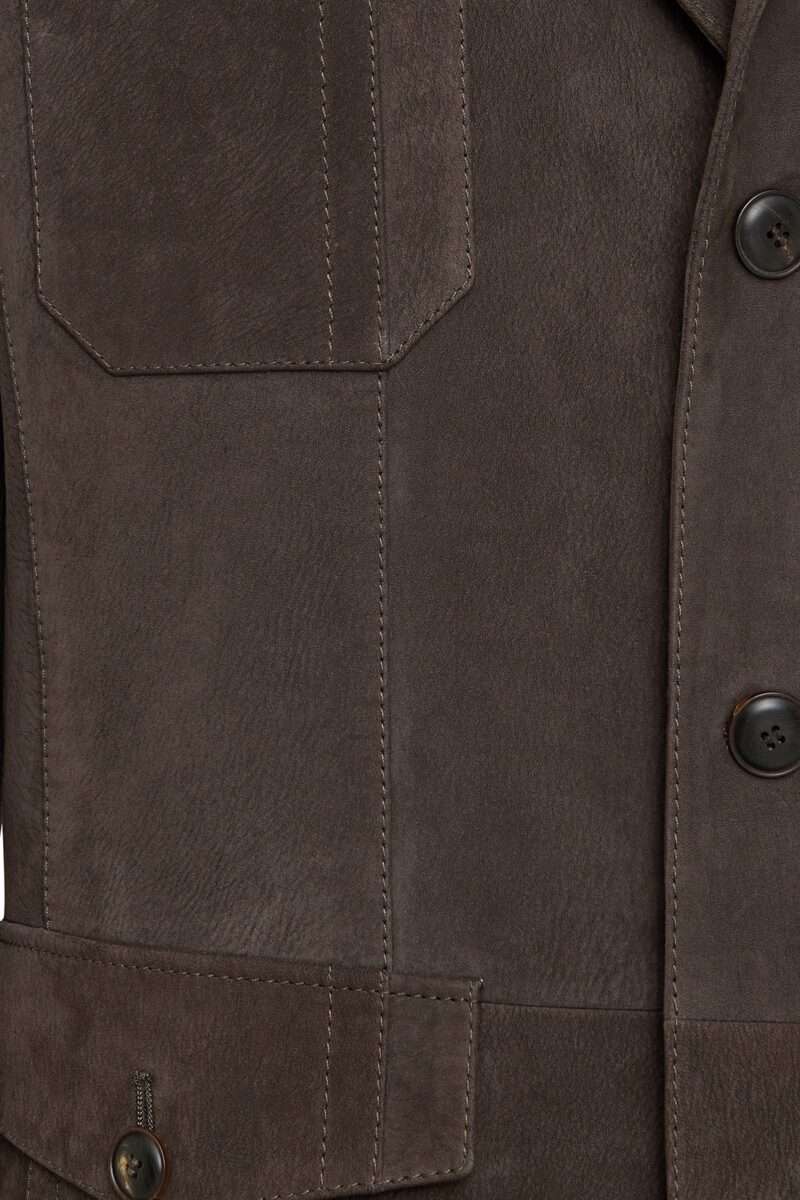 Sacramento Men's Brown Nubuck Leather Jacket - Image 3