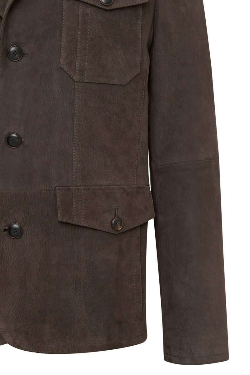 Sacramento Men's Brown Nubuck Leather Jacket - Image 2
